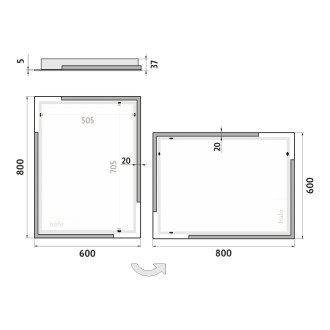 Nimco ZP 14002 LED zrcadlo 600x800