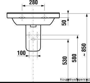 JIKA Cubito umyvadlo 65x48,5 otvor pro baterii, bílá H8104240001041