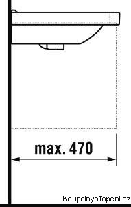 JIKA Cubito umyvadlo 85x48,5 otvor pro baterii, bílá H8104260001041