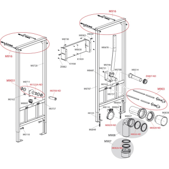 ALCA  A113/1200 Montážní rám pro závěsné WC kombi