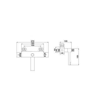 MEXEN CUBE spr./vanová baterie-termostatická, chrom 77910-00