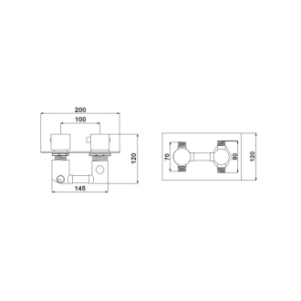 MEXEN CUBE Black spr./vanová baterie-termostatická 77502-70