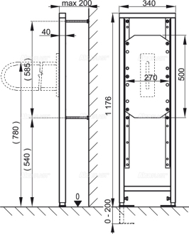 Alcaplast A106/1200 Montážní rám pro madlo