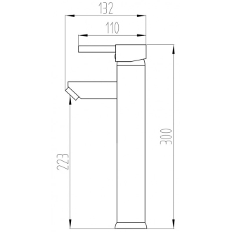 MEXEN LUA Black umyvadlová baterie, vysoká 72811-70