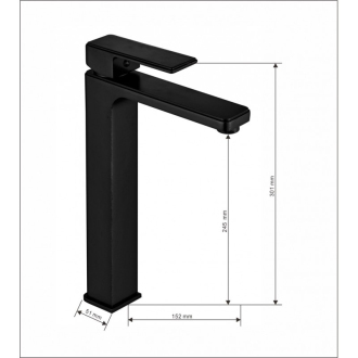MEXEN MINO Black umyvadlová baterie, vysoká 72410-70