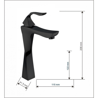 MEXEN ESTRELLA Black umyvadlová baterie, vysoká 72310-70