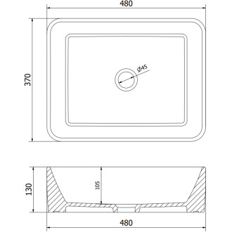 MEXEN CATIA  umyvadlo na desku, matná černá 21314885