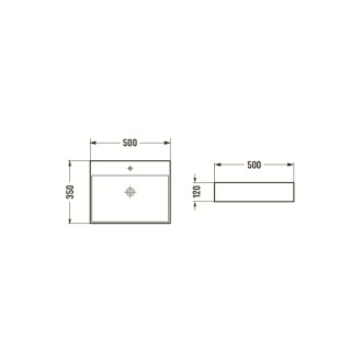Mexen BLANCA umyvadlo na desku, 50 x 35 cm - černá mat 21105085