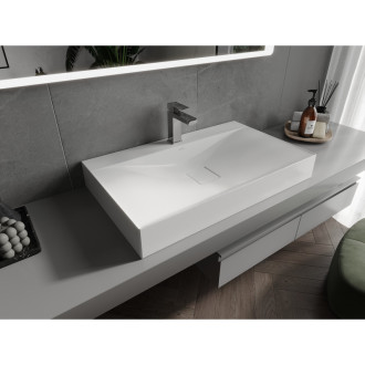 Mexen Poli umyvadlo na desku z konglomerátu 1/O 80 x 48 cm, bílá - 23028001