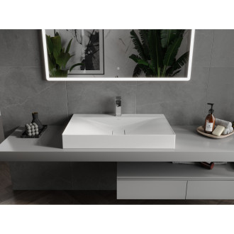 Mexen Poli umyvadlo na desku z konglomerátu 1/O 80 x 48 cm, bílá - 23028001