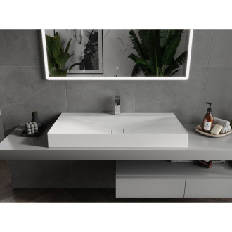 Mexen Poli umyvadlo na desku z konglomerátu 1/O 100 x 48 cm, bílá - 23021001