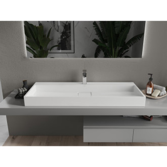 Mexen Ava umyvadlo na desku z konglomerátu 1/O 120 x 46 cm, bílá - 23011201