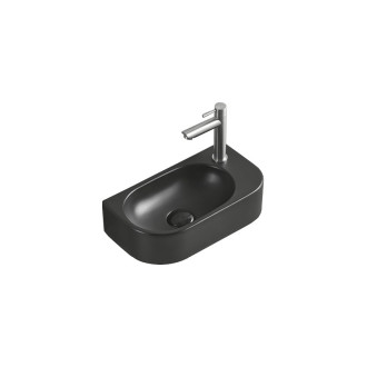 Mexen Viera levé umyvadlo na desku 40 x 21 cm, matná černá - 21274085L