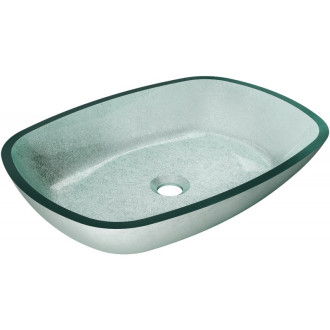 Mexen Araks skleněné umyvadlo na desku 54 x 39 cm, stříbrné - 24155411