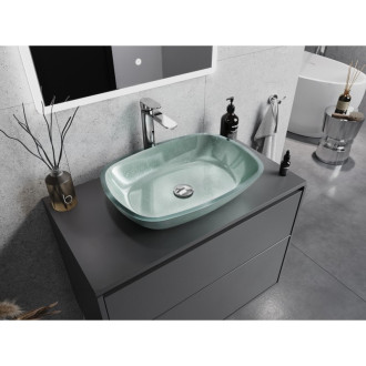 Mexen Araks skleněné umyvadlo na desku 54 x 39 cm, stříbrné - 24155411
