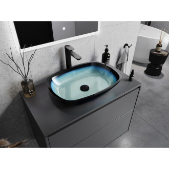 Mexen Araks skleněné umyvadlo na desku 54 x 39 cm, modré - 24155447