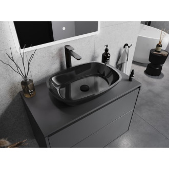 Mexen Araks skleněné umyvadlo na desku 54 x 39 cm, černé - 24155470