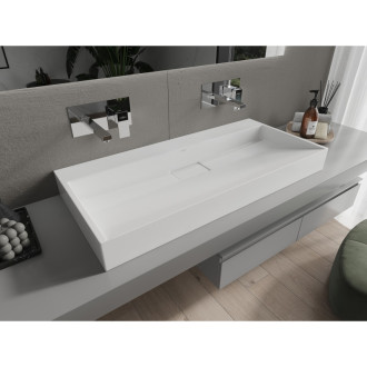 Ava umyvadlo na desku, litý mramor 100 x 46, bílá 23011000