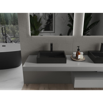 MEXEN Ava umyvadlo na desku litý mramor 1/O 50 x 38 cm, černá 23015071