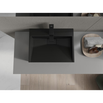 MEXEN Ava umyvadlo na desku litý mramor 1/O 50 x 38 cm, černá 23015071