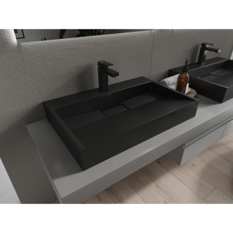 Mexen Ava umyvadlo na desku z konglomerátu 1/O 70 x 46 cm, černá - 23017071