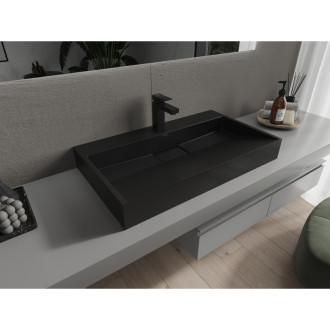 Mexen Ava umyvadlo na desku z konglomerátu 1/O 80 x 46 cm, černá - 23018071