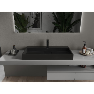 Mexen Ava umyvadlo na desku z konglomerátu 1/O 90 x 46 cm, černá - 23019071