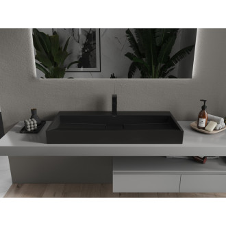 Mexen Ava umyvadlo na desku z konglomerátu 1/O 100 x 46 cm, černá - 23011071