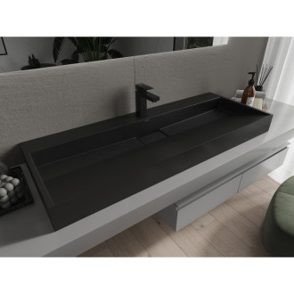 Mexen Ava umyvadlo na desku z konglomerátu 1/O 120 x 46 cm, černá - 23011271