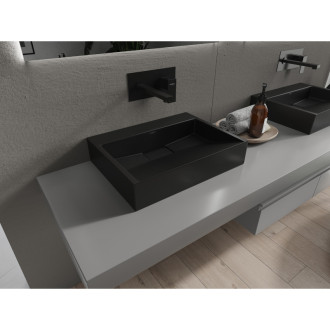 Mexen Ava umyvadlo na desku z konglomerátu B/O 50 x 38 cm, černá - 23015070