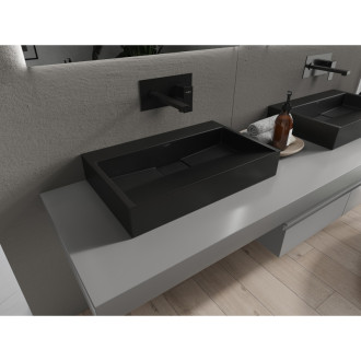 Mexen Ava umyvadlo na desku z konglomerátu B/O 60 x 38 cm, černá - 23016070