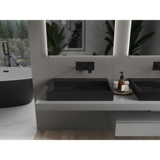 Mexen Ava umyvadlo na desku z konglomerátu B/O 70 x 46 cm, černá - 23017070