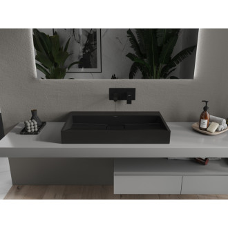 Mexen Ava umyvadlo na desku z konglomerátu B/O 80 x 46 cm, černá - 23018070