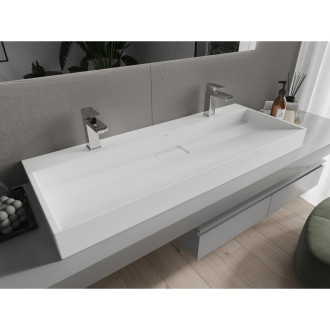 Mexen Ava umyvadlo na desku z konglomerátu 2/O 120 x 46 cm, bílá - 23011202