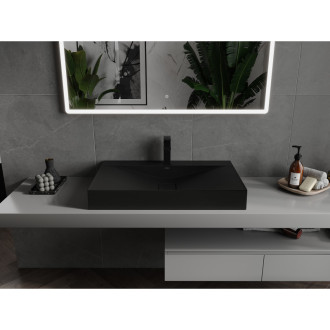 Mexen Poli umyvadlo na desku z konglomerátu 1/O 80 x 48 cm, černá - 23028071