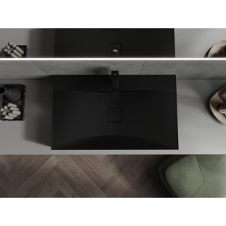 Mexen Poli umyvadlo na desku z konglomerátu 1/O 80 x 48 cm, černá - 23028071