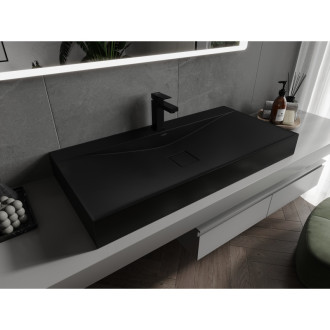 Mexen Poli umyvadlo na desku z konglomerátu 1/O 100 x 48 cm, černá - 23021071