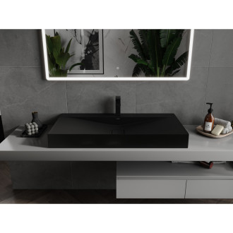 Mexen Poli umyvadlo na desku z konglomerátu 1/O 100 x 48 cm, černá - 23021071
