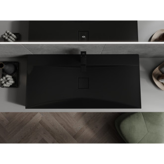 Mexen Poli umyvadlo na desku z konglomerátu 1/O 100 x 48 cm, černá - 23021071