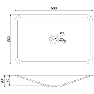 Mexen Esper umyvadlo na desku z konglomerátu 60 x 38 cm, bílá - 23036001