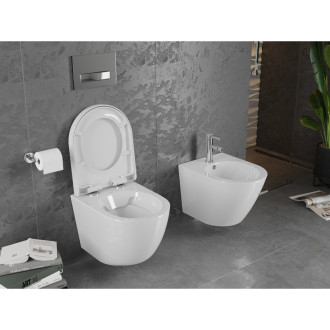 Záchodová mísa Mexen Lena Rimless se sedátkem soft-close, tvrdá, Duroplast, bílá 30220200