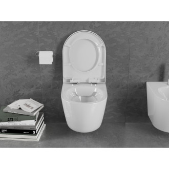 Záchodová mísa Mexen Lena Rimless se sedátkem soft-close, tvrdá, Duroplast, bílá 30220200