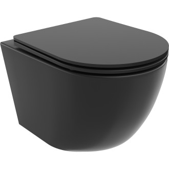 Mexen Lena rimless WC s pomalým dovíráním tenkým sedátkem, Duroplast, černá matná 30221085