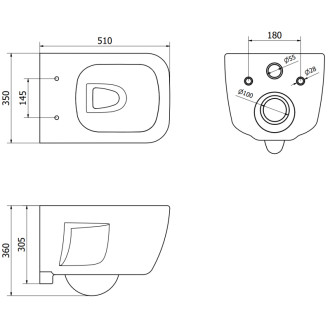 Mexen Margo rimless WC + SLIM soft-close sedátko, Duroplast, bílá 30420900