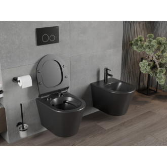 Mexen Rico rimless WC + SLIM soft-close sedátko, Duroplast, matná černá 30720185