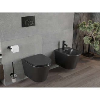 Mexen Rico rimless WC + SLIM soft-close sedátko, Duroplast, černá matná 30721085