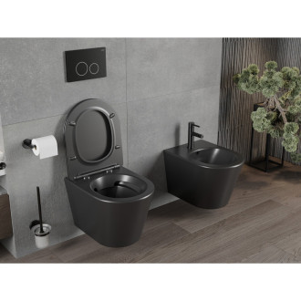 Mexen Rico rimless WC + SLIM soft-close sedátko, Duroplast, černá matná 30721085