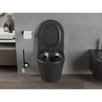 Mexen Rico rimless WC + SLIM soft-close sedátko, Duroplast, černá matná 30721085