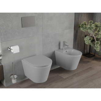 Mexen RICO WC mísa Rimless Duroplast + sedátko, světle šedý mat 30724061