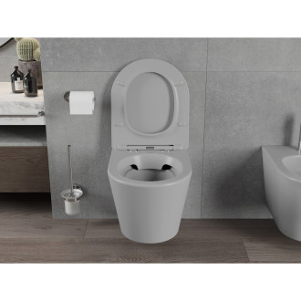 Mexen RICO WC mísa Rimless Duroplast + sedátko, světle šedý mat 30724061